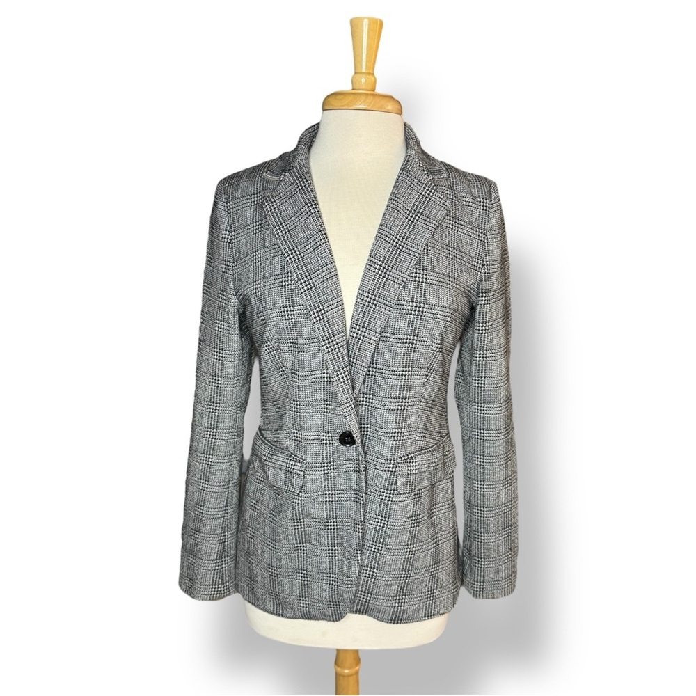 LOFT Classic Gray Checkered Blazer